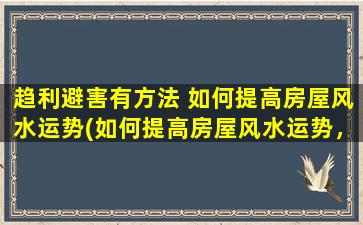 趋利避害有方法 如何提高房屋风水运势(如何提高房屋风水运势，让家居更吉祥瑞气？)